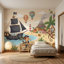 Papier peint pirate tropical, paysage de plage, livre de contes, illustration, décoration murale amovible
