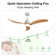 52 In. 3 Reversible Blades Adjust Height Ceiling Fan With Dimmable Led Light & Remote Control