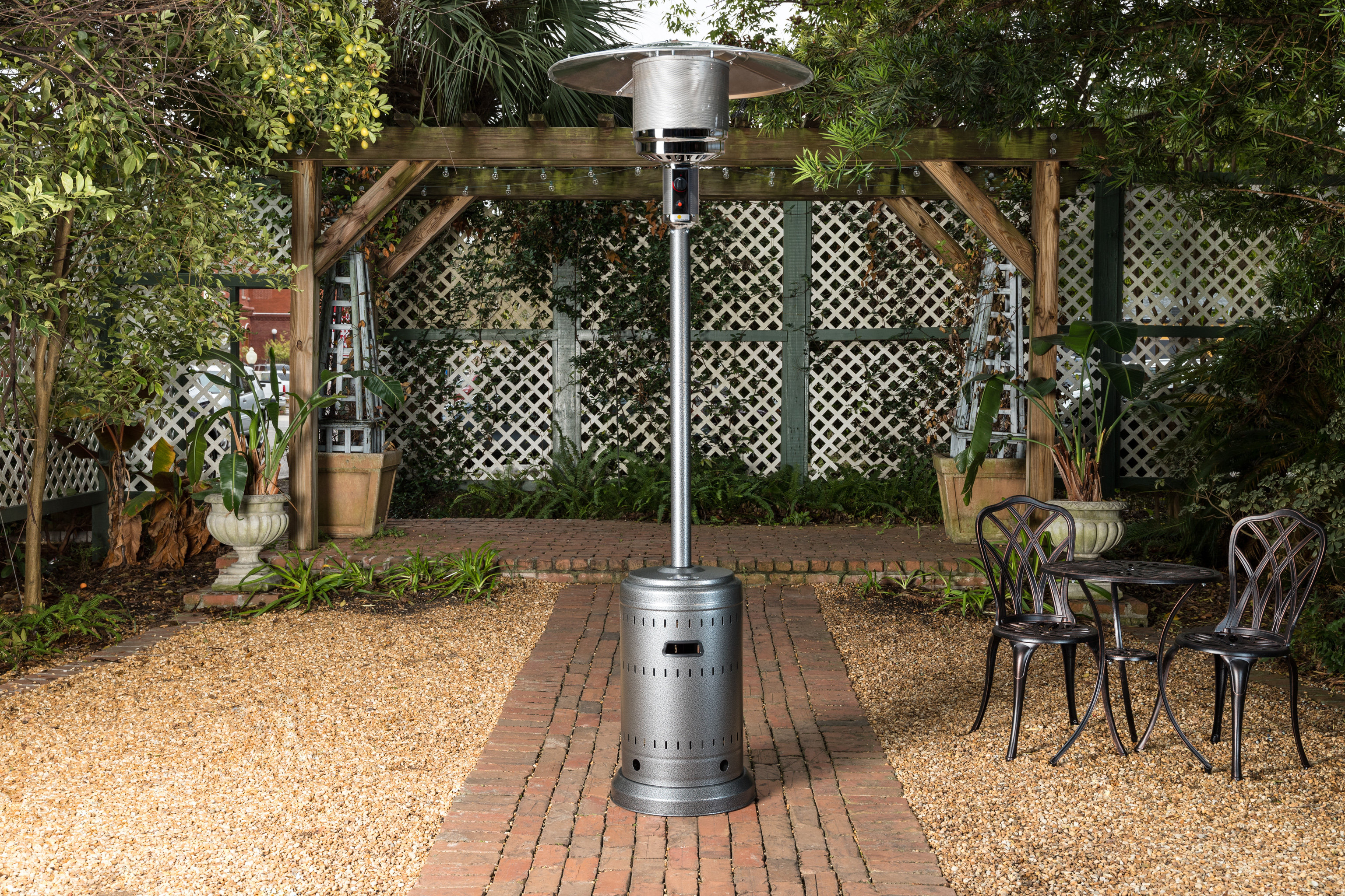 Fire Sense 46000 BTU Propane Standing Patio Heater u0026 Reviews | Wayfair