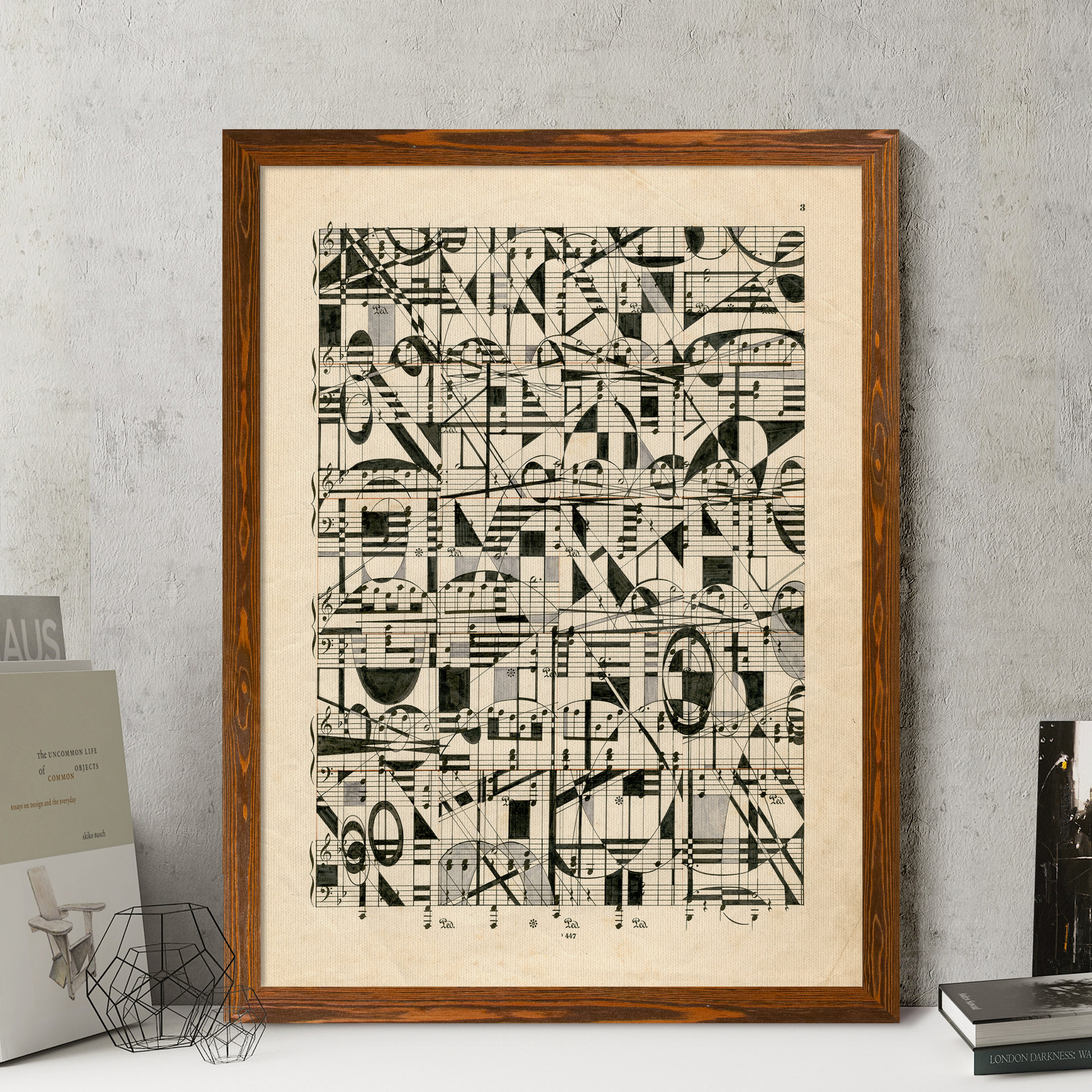 Graphic Notes by Paul Cezanne, Maple Framed Canvas, 38" H x 28" W x 1.25" D