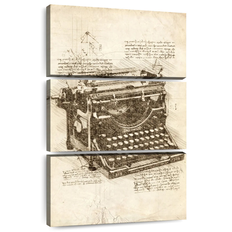 Vieille machine à écrire Kerner, H 45 po x l 28 po