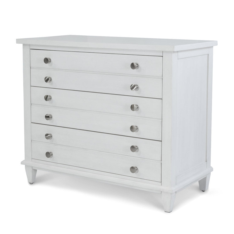 Point Breeze - 3 Drawer Bachelor's Chest - Fresh White with Soft Grey Glaze Finish