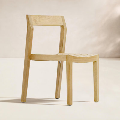 Stackable Teak Patio Side Chair