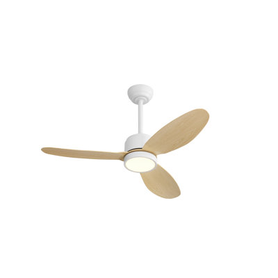 4252inch 3 ABS Blades Indoor Outdoor Ceiling Fan with LED Light Remote Control Quiet DC Motor Waterproof