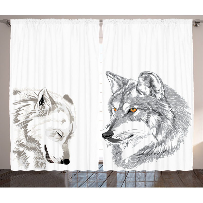 Sketchy Semi-Sheer Rod Pocket Curtain Panels, 54" x 108"