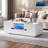 Modern High Glossy Rectangle Coffee Table With 2 Cabinets, One Drawer, 16 Colour Led Lights And A Open Shelf-1411007050