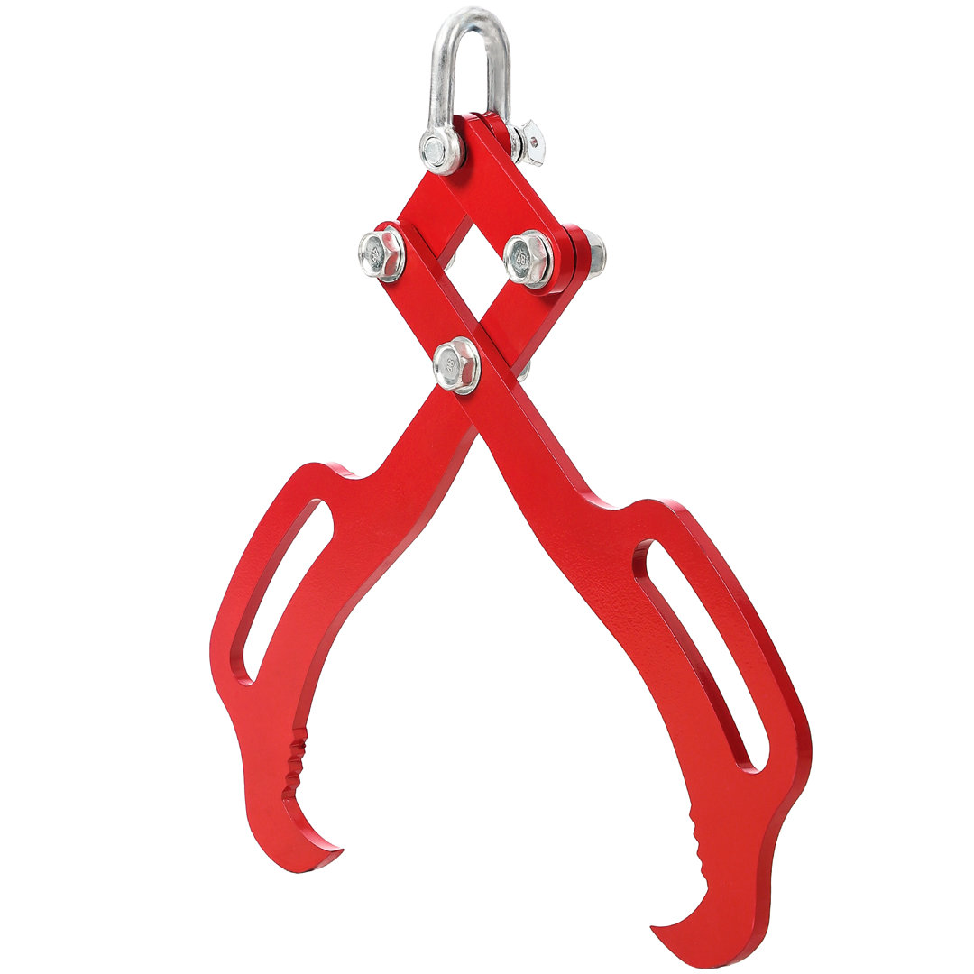 18" Heavy Duty 4-Claw Log Lifting Tongs – Carbon Steel Wood Grapple with Wavy Jaw Grip – Ideal for Firewood, Lumber Skidding, Logging, Tractor/ATV Use