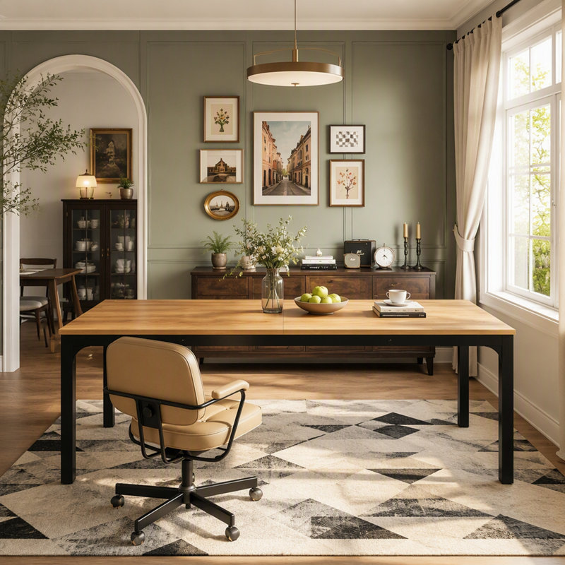 Table de salle à manger pour 6 à 8 personnes, mobilier de cuisine moderne et spacieux au design durable
