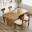Ensemble de salle à manger rectangulaire à double piédestal avec chaise rembourrée-190140528-190140540