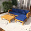 Ensemble de canapé modulaire d'extérieur en bois 5 pièces avec coussins et table basse-748817658