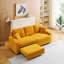 Upholstered Sofa With Cup Holder And Pillow For Living Room