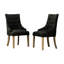 De 2 chaises d'hôtesses en bois massif à boutons gris anthracite-196429409