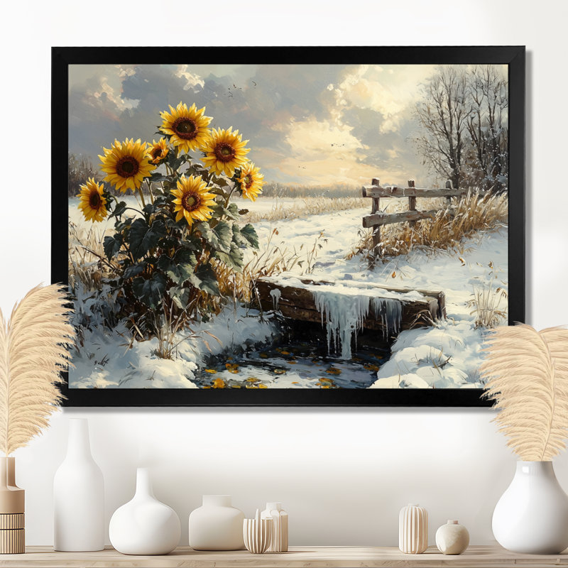 Drucill Sunflowers by The Frozen Water Trough - Art mural tournesols, Reproduction encadrée d'une seule photo