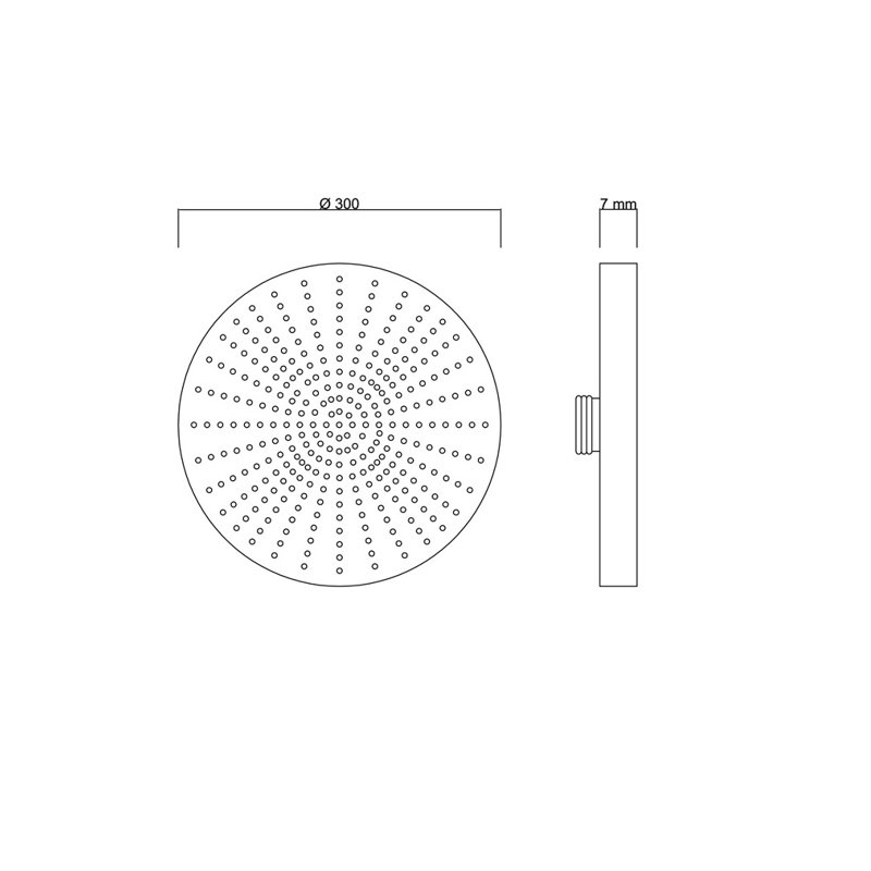 Cornish Rain Fixed Shower Head with Self-Cleaning