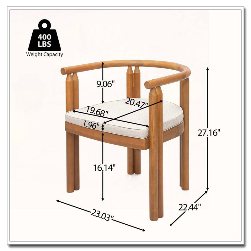 Wood Armrest Dining Chair