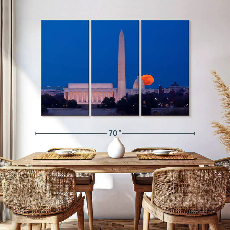 Sirécis récolte lune sur Washington DC, H 42 po x l 65 po
