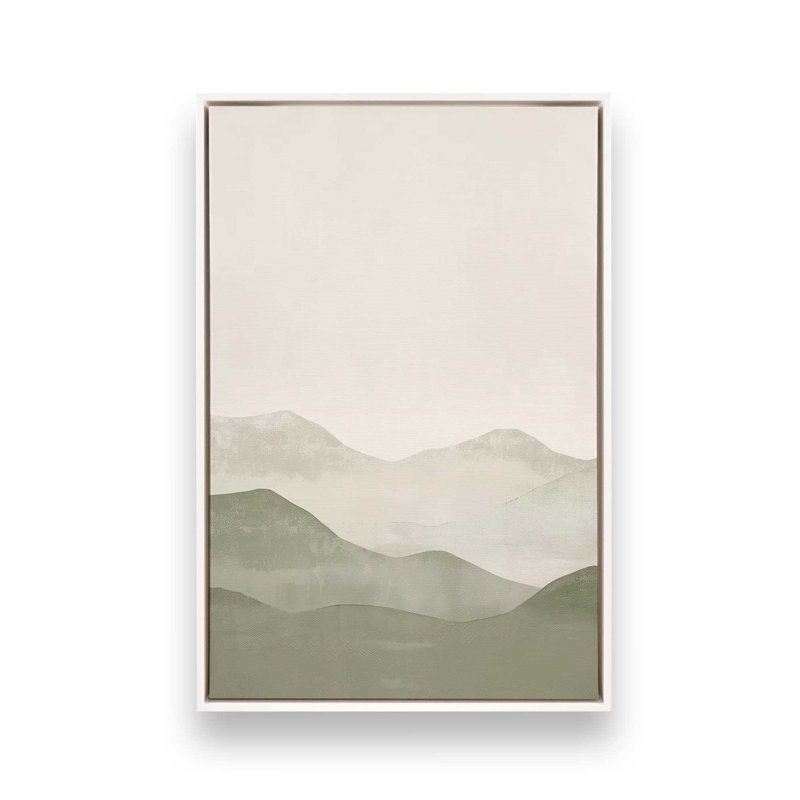 Peridot brume, ensemble de 3, H 37 po x l 75 po, Cadre flottant blanc opaque