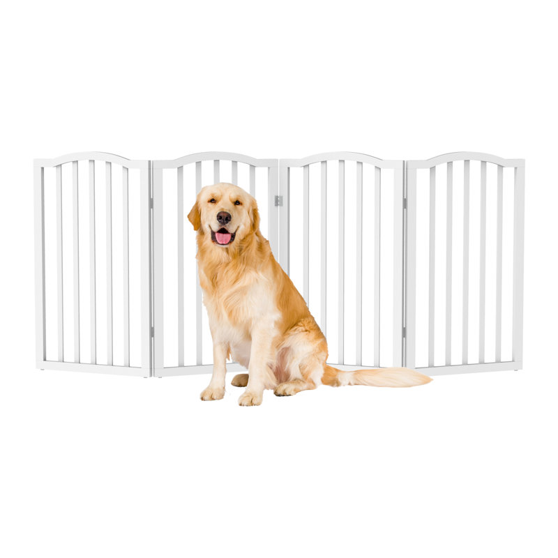 Wood Free Standing Pet Gate, White