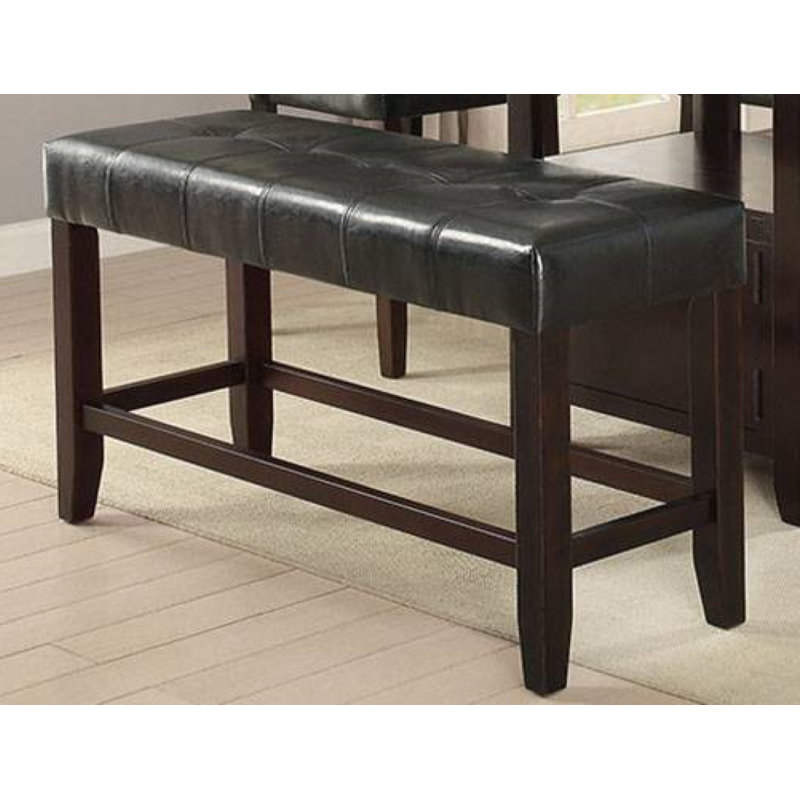 Abramnni Faux Leather Upholstered Bench, Black