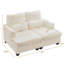 Canapé en velours côtelé moelleux avec dossier carré et réglable, idéal pour les chambres ouvertes. Blanc, mousse et ressorts. Largeur : 123 cm, profondeur : 155 cm, hauteur : 94 cm, poids : 63 kg. Modulable et flexible, il offre différentes postures, un bon maintien et une surface lisse.