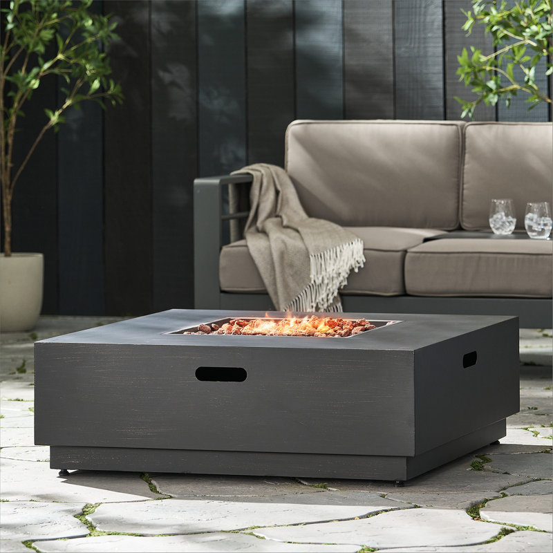 WELLINGTON 40” SQUARE FIRE PIT-50, Brown/Gold