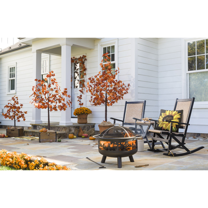 48" Tall Orange Maple LED Lighted Outdoor Faux Tree