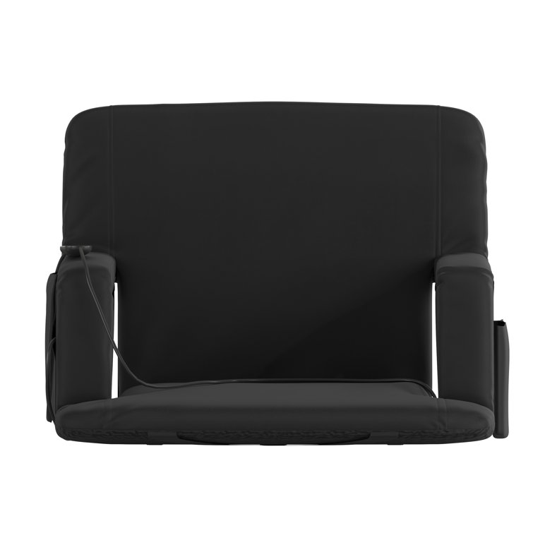 Stadium Seat Chair- Wide Bleacher Cushion with Padded Back Support, Armrests, 6 Reclining Positions and Portable Carry Straps by Home-Complete