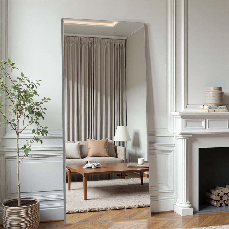 Miroir pleine grandeur Barnab, Argent argent, 70 po x 30 po