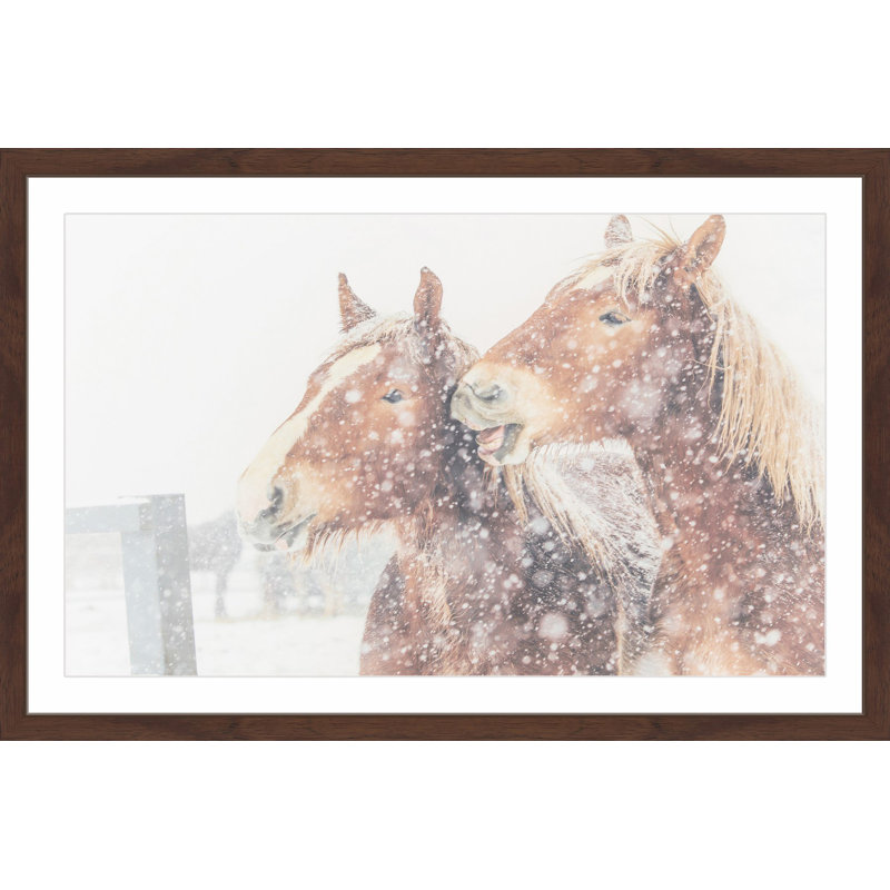« happy chevaux », reproduction d’art encadrée, H 12 po x l 18 po x P 1,5 po