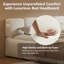 Lit plateforme très grand avec tête et pied de lit Boucle Thick, style bloc rembourré, blanc-317173208-317173210