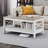 39.3"W Rectangle Simple Coffee Table with Bottom Shelf, X-Framed Support-957051271-957051274