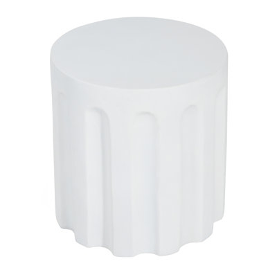 Table d'appoint d'extérieur en béton blanc