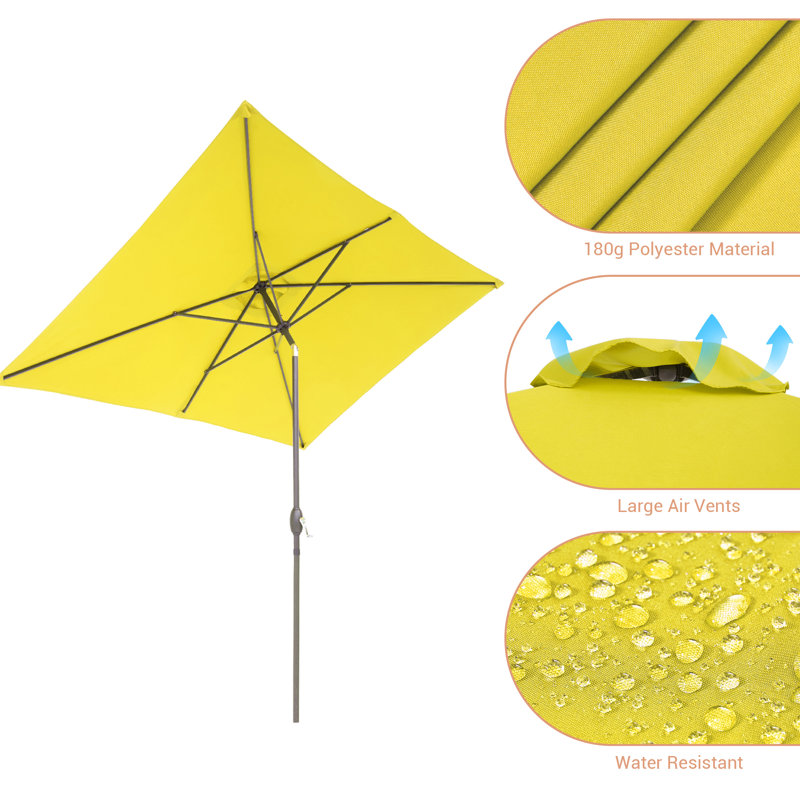 Parasol de marché rectangulaire 120 po x 78 po Dorelia, Jaune