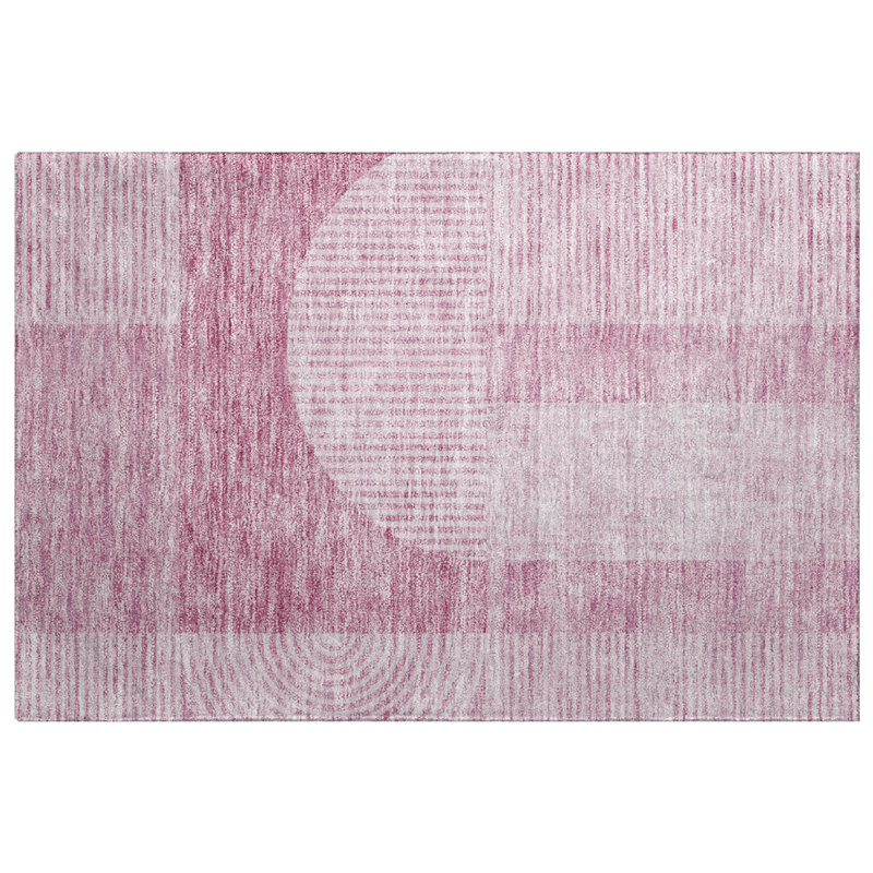 Tapis à poil long de qualité supérieure lavable à la machine ADS711, Rosé, 2 pi 6 po x 3 pi 10 po