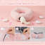 Tunnel pour chat en peluche transformable 3-en-1 avec lit pour chat d'intérieur - rose, rond-1154086968