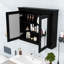Armoire de salle de bain murale à miroir avec tablettes réglables et réflexion haute définition-97480787