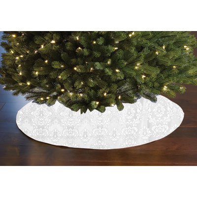 Jupe d'arbre de Noël damassé