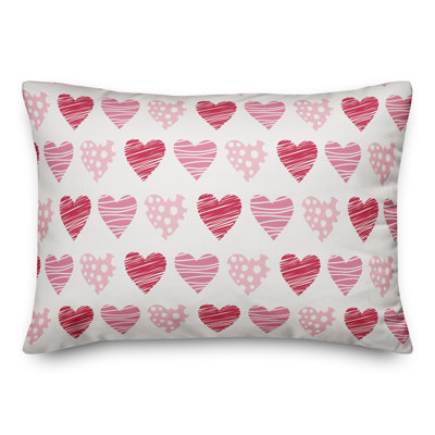 Tri Hearts Throw Pillow-Lumbar