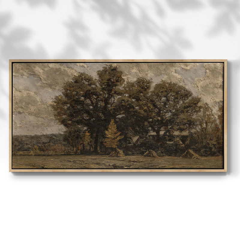 Série paysage - DCCLXV - Toile tendue avec châssis encadré - Prêt à être accroché, H 17 po x l 33 po, Naturel