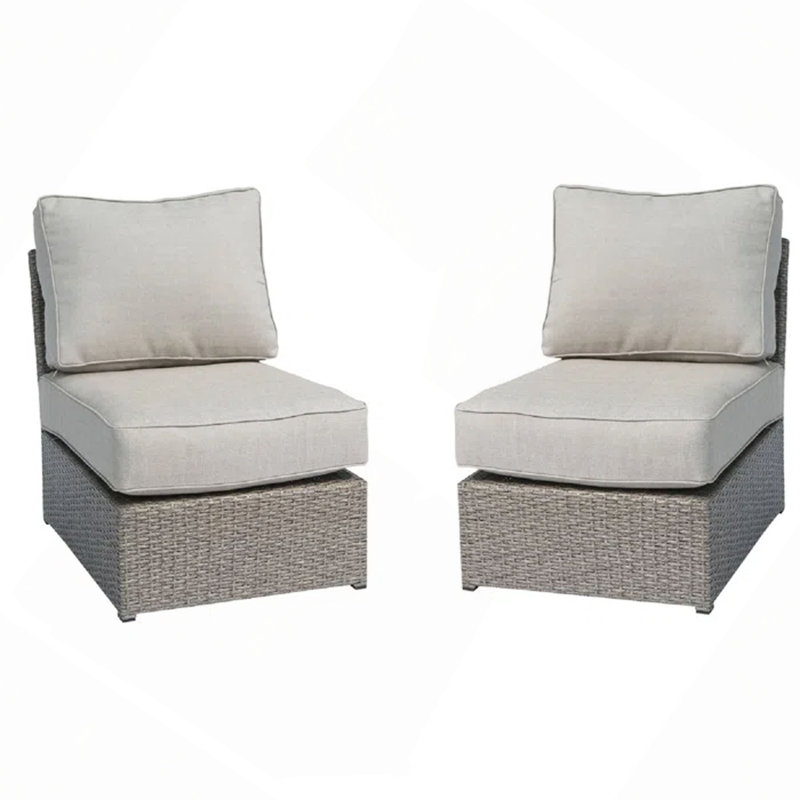 Chaise de patio entièrement assemblée avec coussins, Gris clair