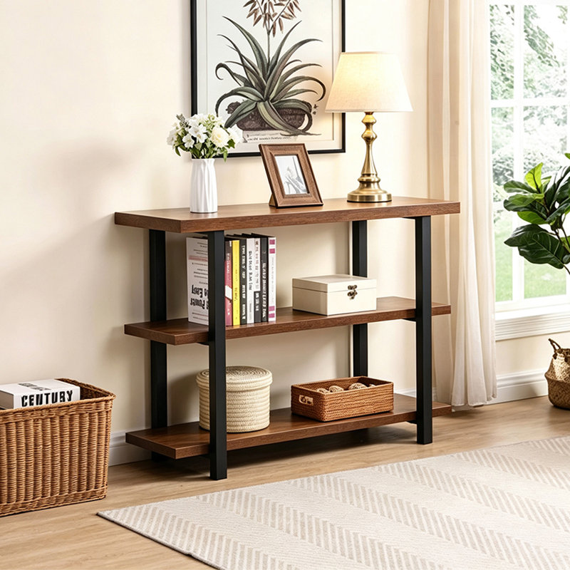 Table d'entrée vintage de style campagnard américain, H 31,50 po x l 55,11 po x P 11,81 po