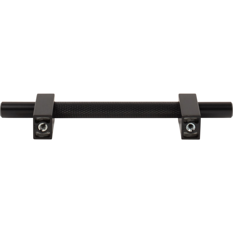 Larkin 3 Knurled Center Bar Pull, Matte Black, 12"