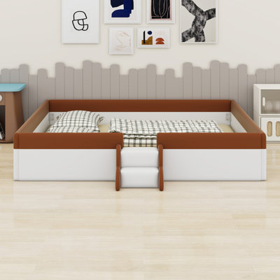 Upholstered Daybed Frame With Fence And Stairs