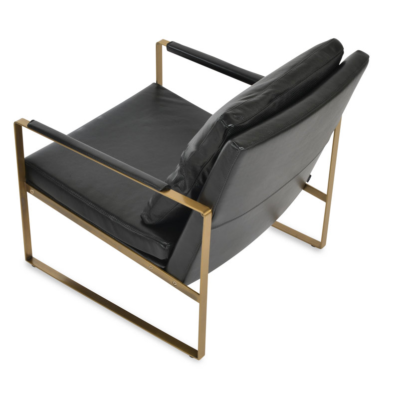 Méridienne en cuir véritable Zara, Noir