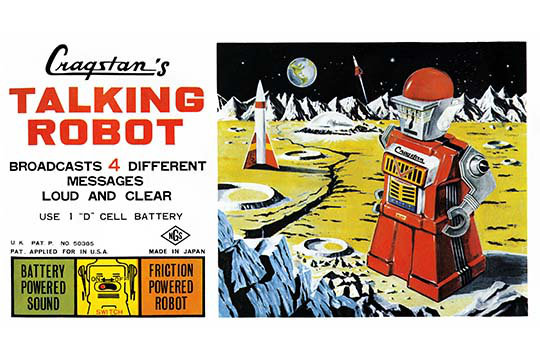 « cragstan parlant robot », affiche rétro, H 28 po x l 42 po