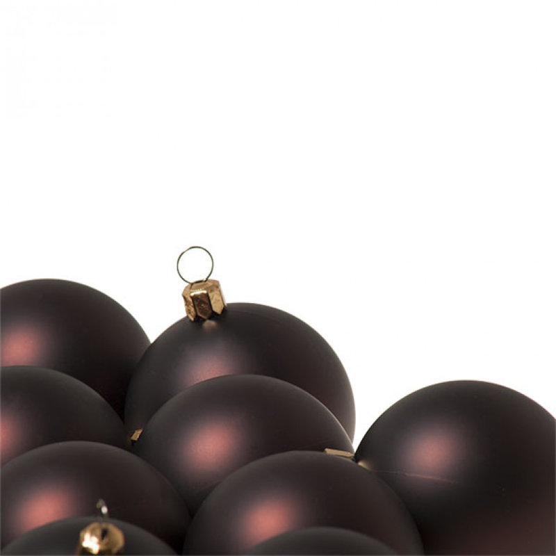 Bauble, 6cm H x 6cm W x 6cm D, Brown Satin