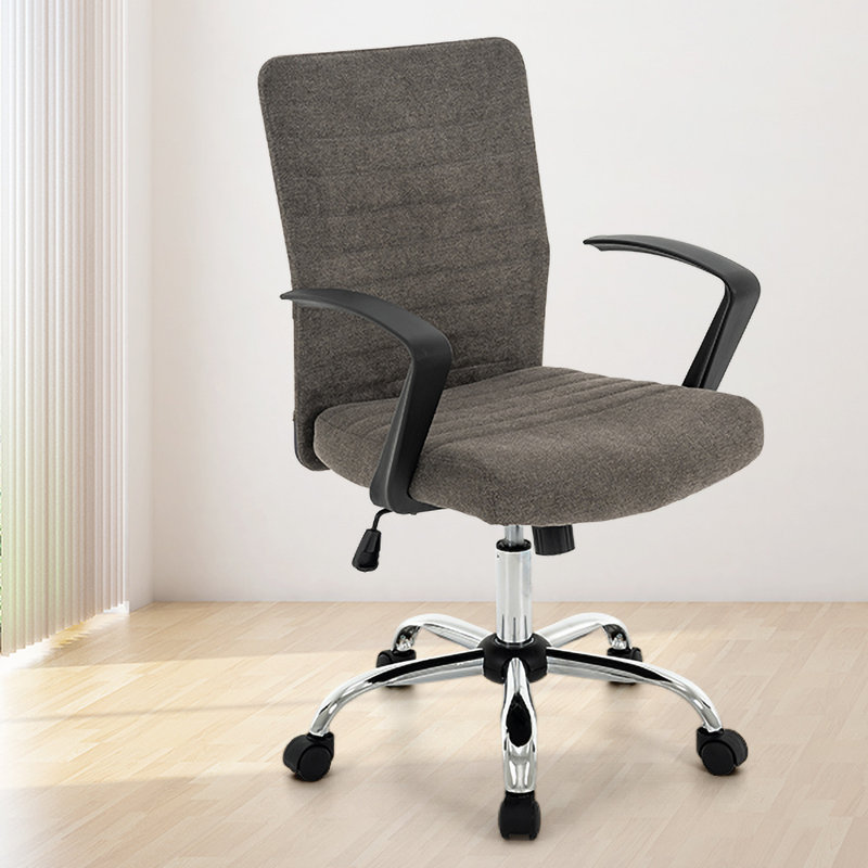 Kundra High Back Ribbed Office Chair Ergonomically Designed With Armrest Executive Swivel Computer Chairs, Dark Gray