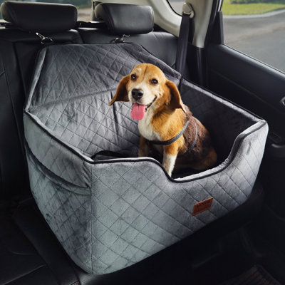 Dog Booster Car Seat Pet Car Seat for Medium Large Dog up to 55 lbs Gray