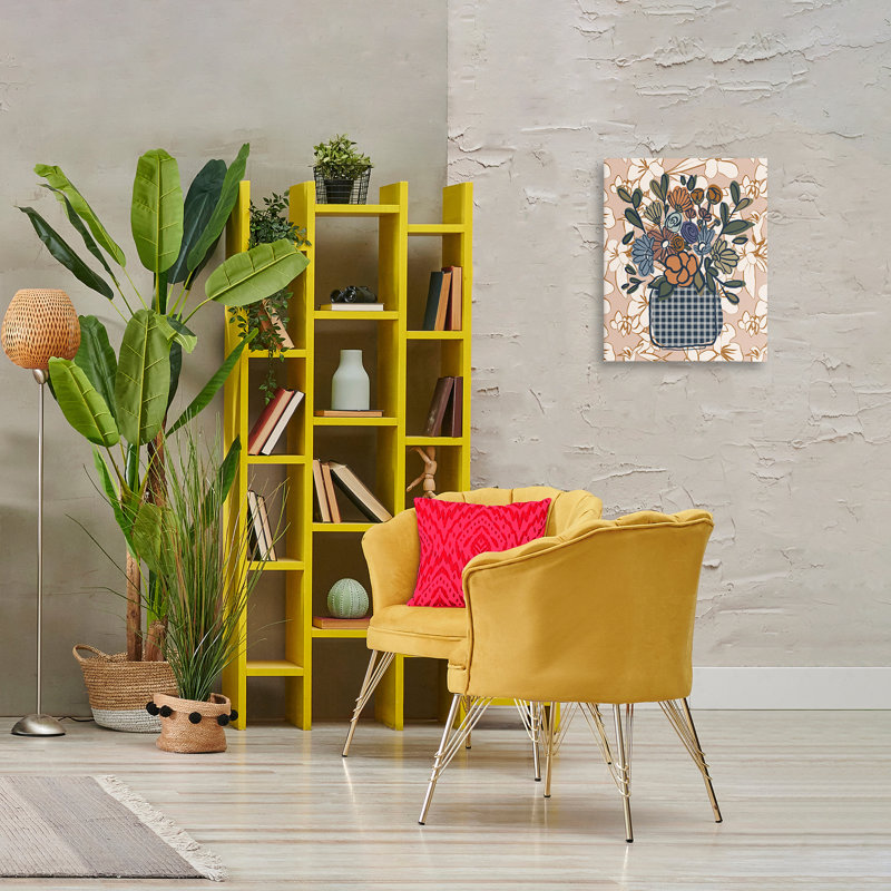 Petit bouquet de fleurs sur toile, design par Beki Marquardt, H 20 po x l 16 po