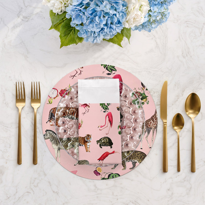 Exotix Cotton Sateen Dinner Napkins, Flamingo